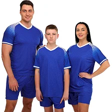 Футбольная форма комплект футболка и шорты LIDONG JG-6321 4XS-XXL (Синий)