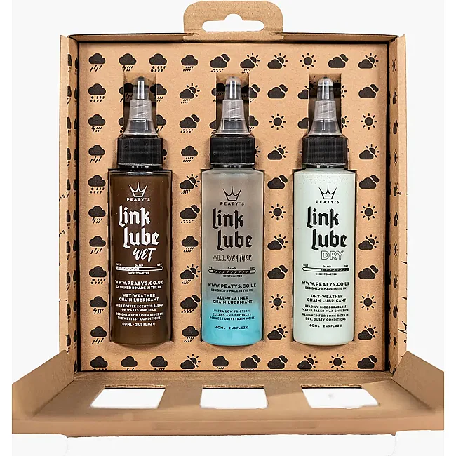 Набор смазок для цепи Peaty's LinkLube All Seasons Starter Pack, Dry / Wet / All-Weather, 3x 60ml