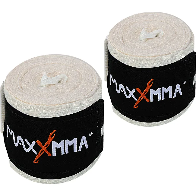 Бинты для бокса
 с принтом Череп  бамбук 2штуки MAXXMMA
 WR05-120 3м (Белый-черный)