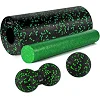 Массажный набор PowerPlay PP_4015 EPP Foam Roller Set 4in1 (2-я роллы + 2-я мячи) Черно-зеленый