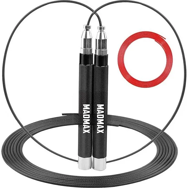 Скакалка скоростная на алюминиевая подшипниках MadMax MFA-286 Speed jump rope Black