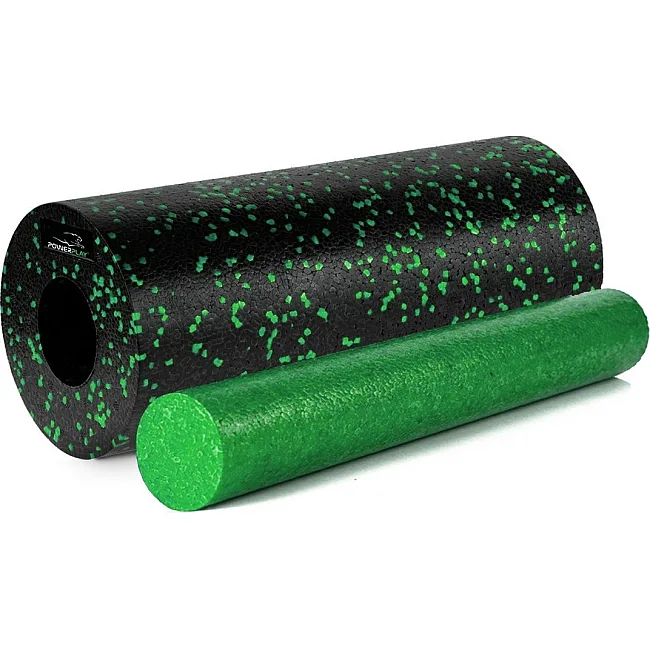 Масажний набір PowerPlay PP_4015 EPP Foam Roller Set 4in1 (2-ва роли + 2-ва м'ячі) Чорно-зелений