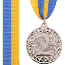 Медаль спортивная с лентой SP-SPORT WOULD C-6403 ø4,5см (Серебряный)