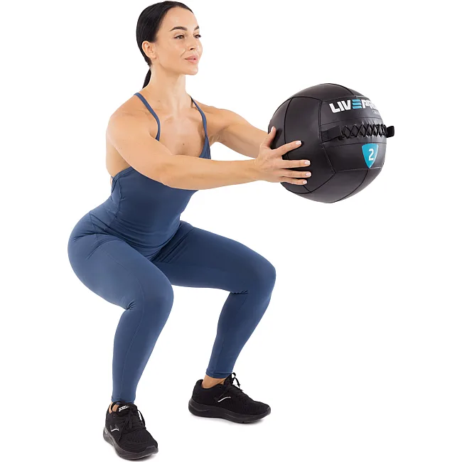 Мяч набивной медицинский для кроссфита WALL BALL LiveUp LP8103-2 2кг