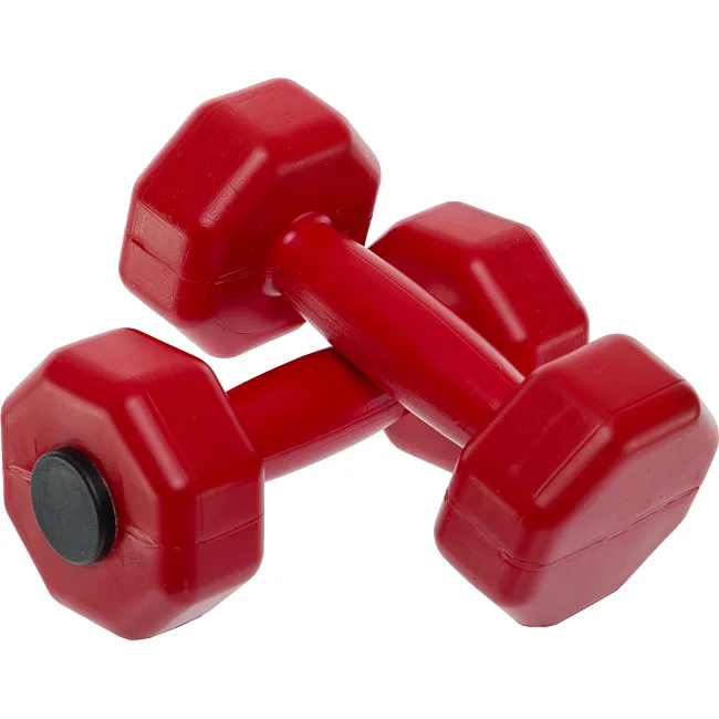 Гантели для фитнеса пластиковые Champion TA-9820-1_5 2шт 1,5кг (Красный)