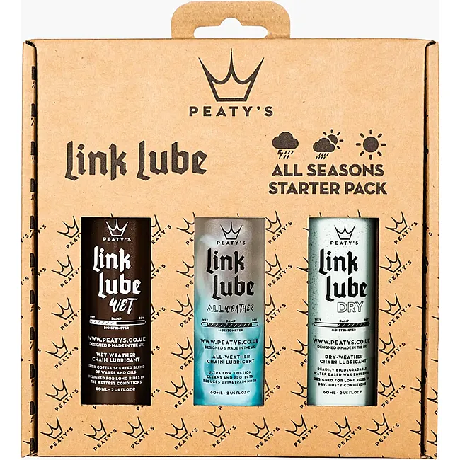 Набор смазок для цепи Peaty's LinkLube All Seasons Starter Pack, Dry / Wet / All-Weather, 3x 60ml