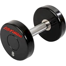 Гантель профессиональная с полиуретановым покрытием LIFE FITNESS SC-80081-8 1шт 8кг