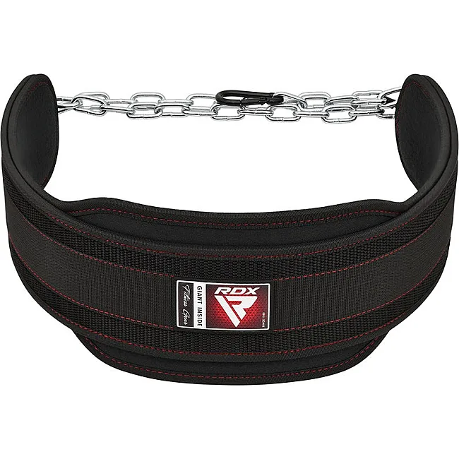 Пояс для обременений с цепью RDX T7 Dipping Belt 2 Layer неопреновый Black