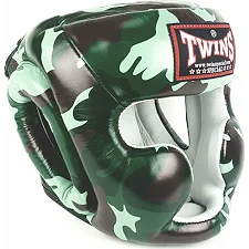 Боксерский шлем TWINS Head Protection FHGL3-AR Green