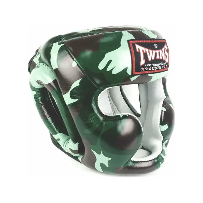 Боксерский шлем TWINS Head Protection FHGL3-AR Green