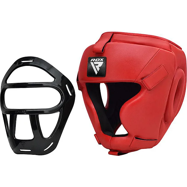 Шлем для бокса RDX T1 With Removable Face Cage Red