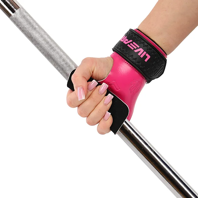 Накладки для подтягивания и тяги LIFTING GRIPS LiveUp LP8758 2шт (Розовый-черный)