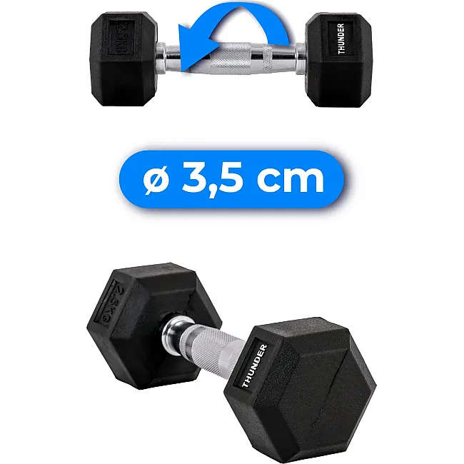 Гантель шестигранна THUNDER 2,5 кг