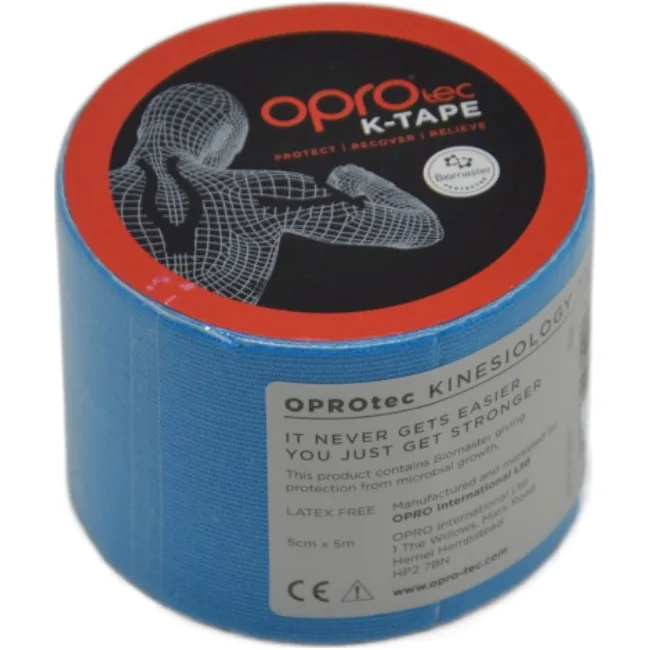 Кинезиологический тейп OPROtec Kinesiology Tape TEC57542 синий 5cm*5м