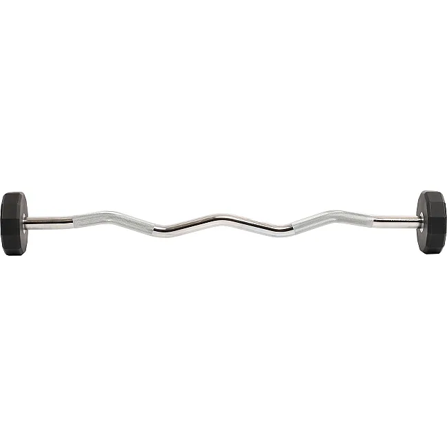 Штанга неразборная с фиксированным весом изогнутая PEV HAMMER STRENGHT TA-9978-15 (Черный)