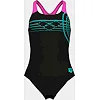 Купальник закрытый для девочек Arena SUNRISE SWIMSUIT SWIM PRO BACK черный, бирюзовый, розовый (для детей) 11