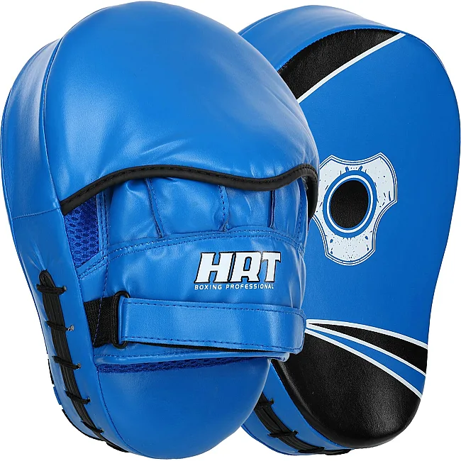 Лапа боксерская изогнутая тренировочная PU HARD TOUCH BO-4251 (Синий-черный)
