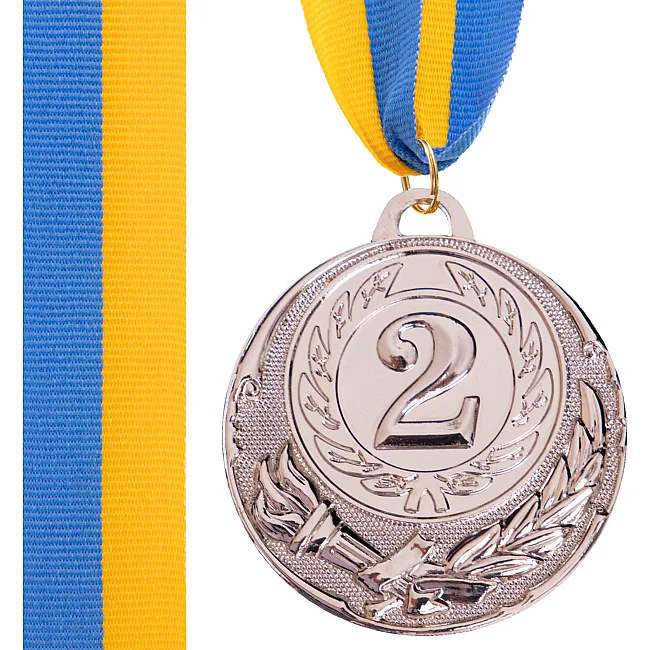 Медаль спортивная с лентой SP-SPORT ZING C-4334 (Серебряный)