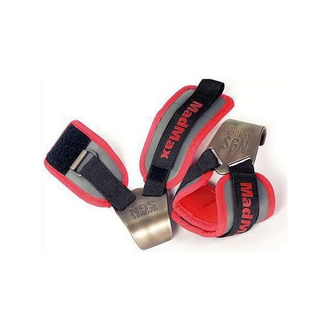 Крюки для тяги на запястье MadMax MFA-330 Lat Hooks Antic silver/Grey/Red