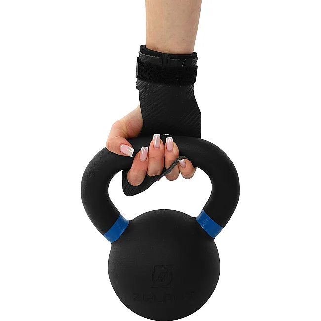 Гимнастические накладки перчатки для турника 3 HOLE CARBON HAND GRIPS EZOUS D-15 2шт (Черный)