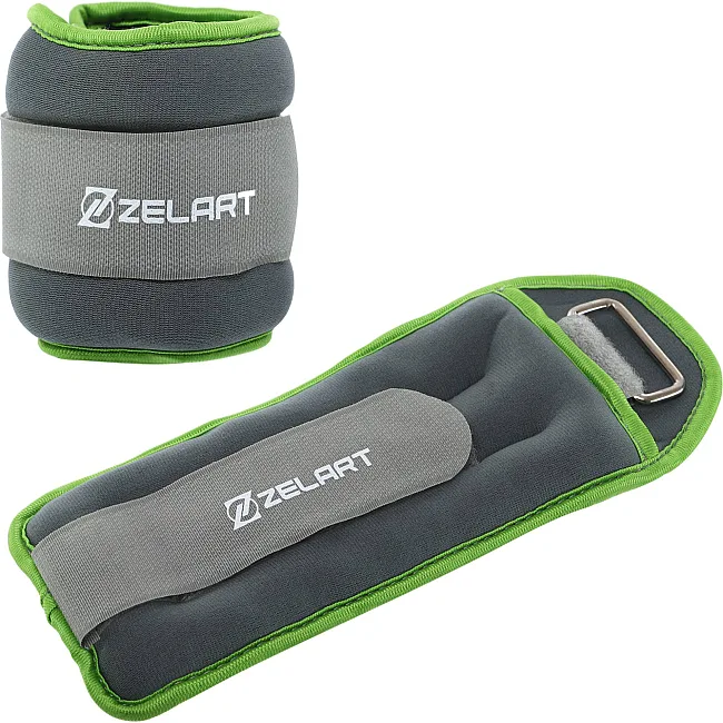 Утяжелители для ног и рук ZELART FI-5733-1 2x0,5кг (Серый-салатовый)