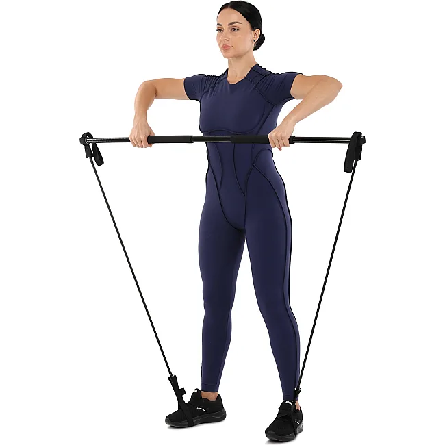 Палка гимнастическая с эспандерами Gym Stick для фитнеса SP-SPORT
 FI-4412 1,3м