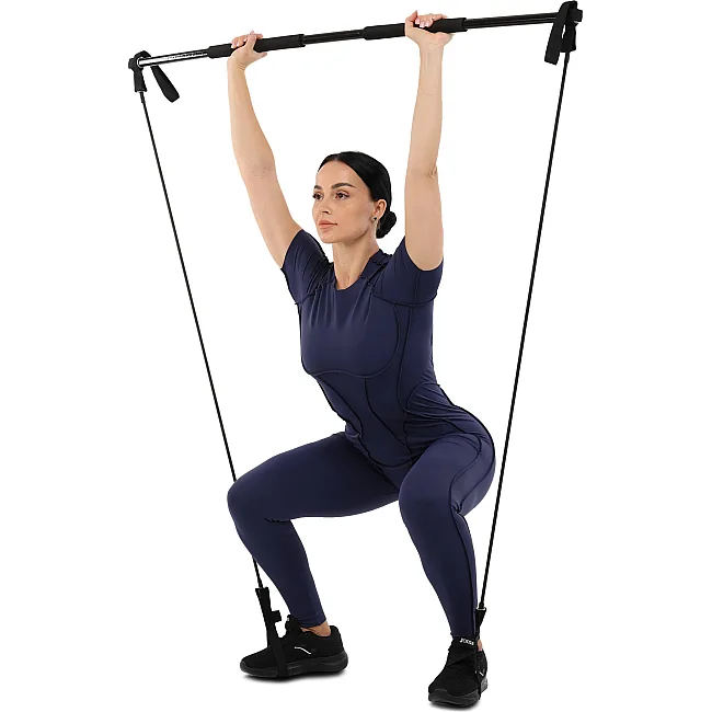 Палка гимнастическая с эспандерами Gym Stick для фитнеса SP-SPORT
 FI-4412 1,3м