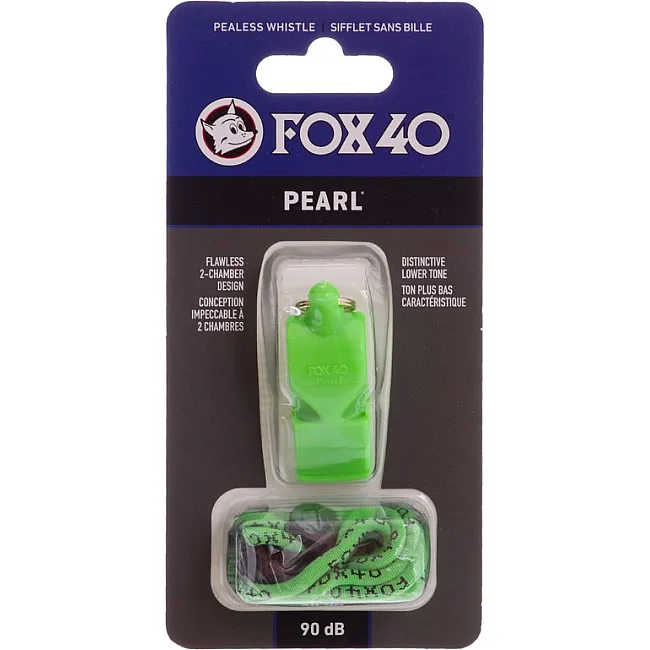 Свисток спортивный судейский пластиковый со шнурком PEARL FOX40
-PEARL (Зеленый)