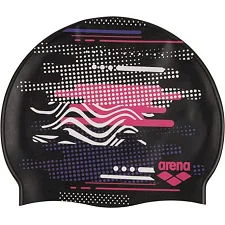 Шапочка для плавания Arena PRINT JR черный детский