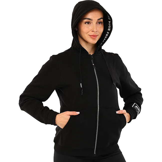 Спортивная кофта
 женская на молнии с капюшоном JOMA

 URBAN STREET 902423-100 (Черный)