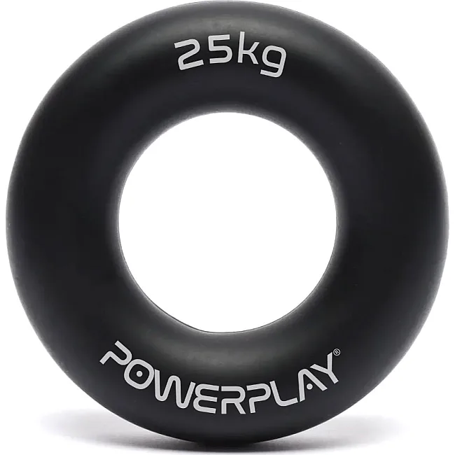 Кистевой эспандер силиконовый POWERPLAY PP-4324 Hand Grip Ring Hard 25 кг. Черный