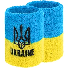 Спортивний напульсник, що вбирає вологу UKRAINE BC-9282 1шт (Жовтий-блакитний)