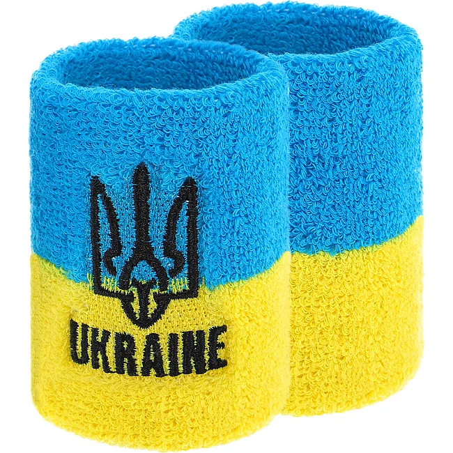 Спортивний напульсник, що вбирає вологу UKRAINE BC-9282 1шт (Жовтий-блакитний)