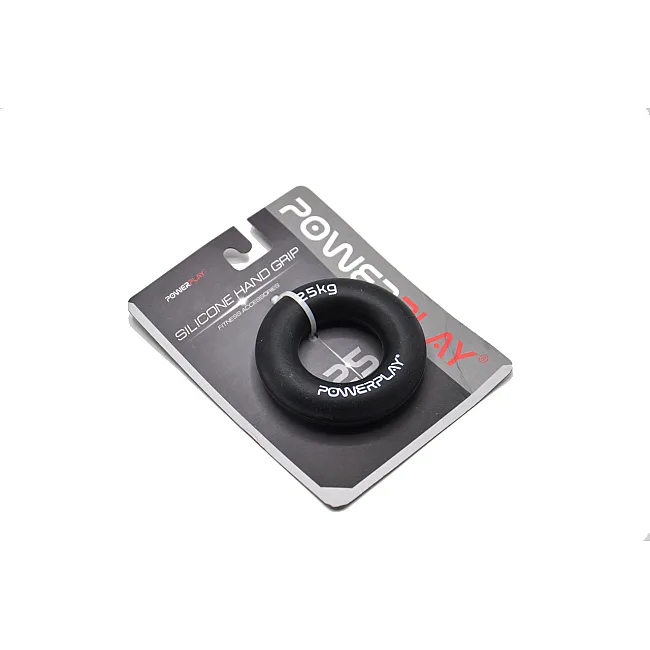 Кистевой эспандер силиконовый POWERPLAY PP-4324 Hand Grip Ring Hard 25 кг. Черный