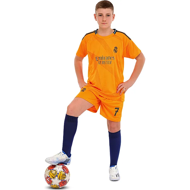 Футбольна форма дитяча із символікою клубу REAL MADRID VINI JR 7 гостьова 2025 SP-SPORT CO-4644