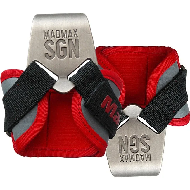Крюки для тяги на запястье MadMax MFA-330 Lat Hooks Antic silver/Grey/Red