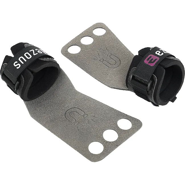 Гимнастические накладки перчатки для турника 3 HOLE CARBON HAND GRIPS EZOUS D-15 2шт (Черный)