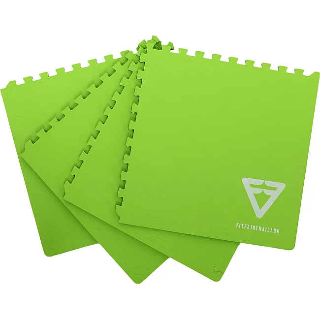 Коврик-пазл мат спортивный для фитнеса и спортинвентаря GYM MAT FI-5115 ZELART
 4детали 62х62х1,2см в наборе (Черный-зеленый)