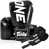 Боксерские перчатки Fairtex BGV1-ONE (натуральная кожа) Black (бинты в комплекте)