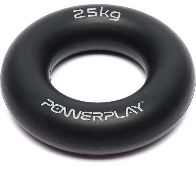 Кистевой эспандер силиконовый POWERPLAY PP-4324 Hand Grip Ring Hard 25 кг. Черный