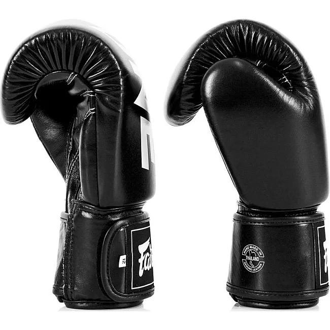 Боксерские перчатки Fairtex BGV1-ONE (натуральная кожа) Black (бинты в комплекте)