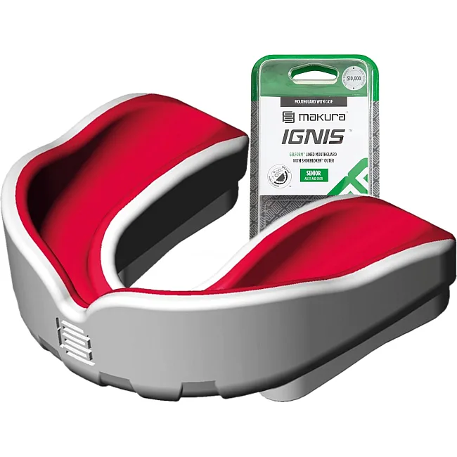 Боксерская капа MAKURA Ingis взрослая (возраст 11+) White/Red