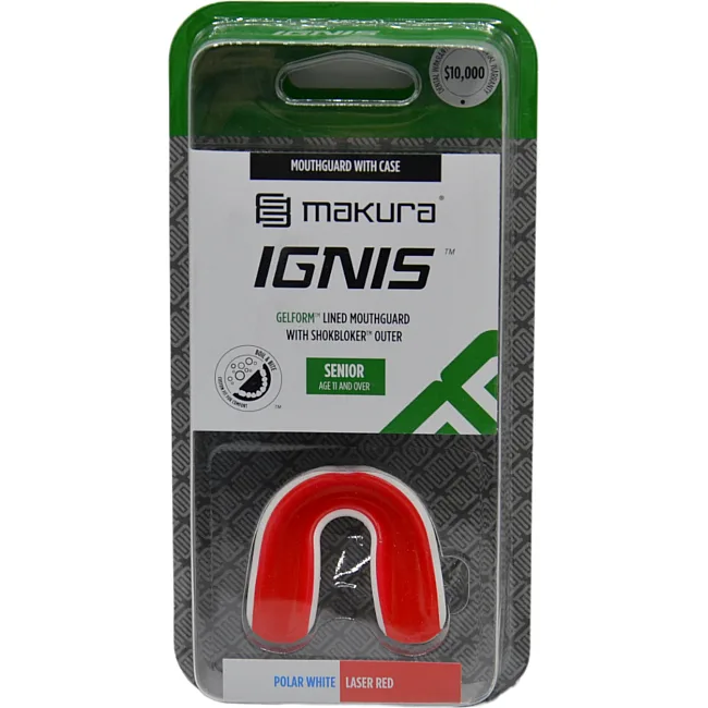 Боксерская капа MAKURA Ingis взрослая (возраст 11+) White/Red