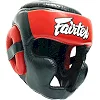 Боксерський шолом Fairtex HG13 Extra Vision Black Red