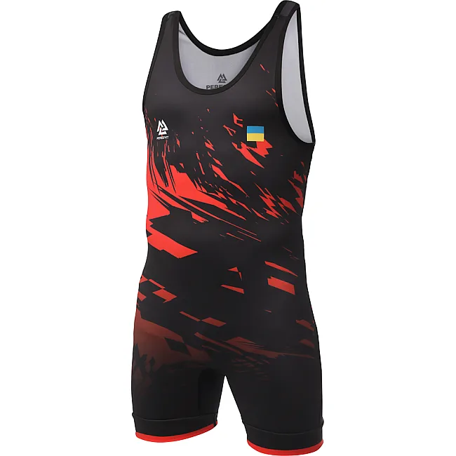 Борцовское трико PERESVIT Turmoil Adults Wrestling Singlet Red Black