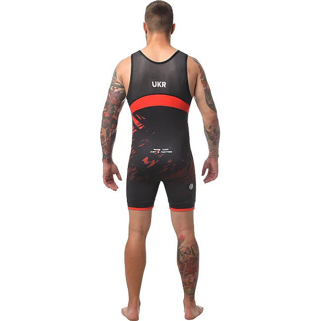 Борцовское трико PERESVIT Turmoil Adults Wrestling Singlet Red Black