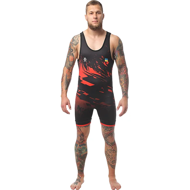 Борцовское трико PERESVIT Turmoil Adults Wrestling Singlet Red Black