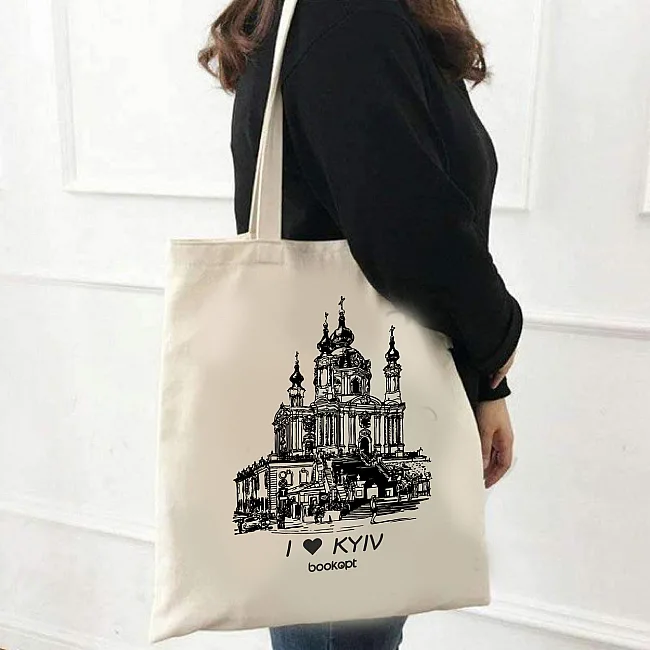 Экошопер BOOKOPT BK4016 I Love Kyiv бежевый