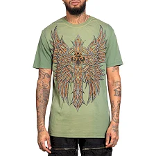Футболка мужская AFFLICTION Absolution Tee VTG Green Potassium Spray