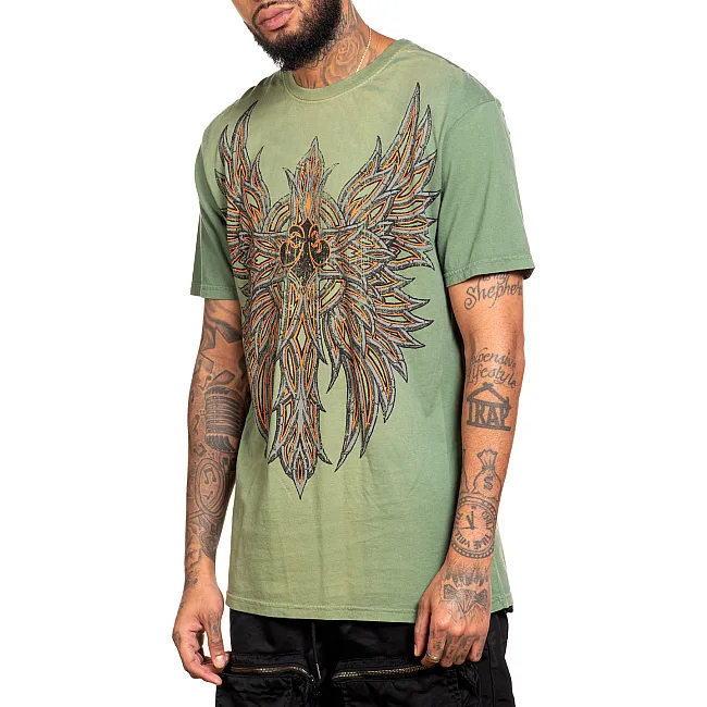 Футболка мужская AFFLICTION Absolution Tee VTG Green Potassium Spray